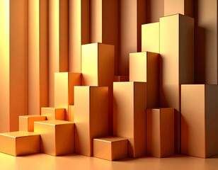 幾何学模様と重ね棒グラフ