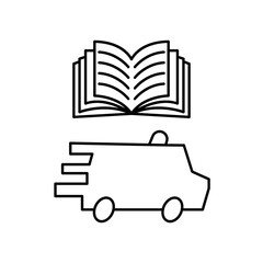 car ambulance manual book icon design