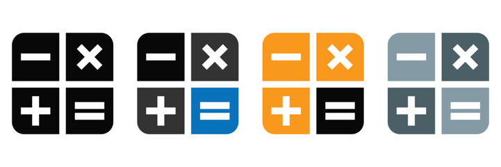 Math Vector Icon Set – Flat Design Symbols for Education and Calculation