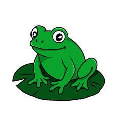 Cute funny smiling frog cartoon character illustration isolated on white background
