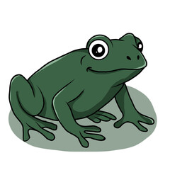 Cute funny smiling frog cartoon character illustration isolated on white background