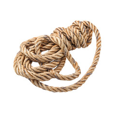 Obraz premium Outdoor rope for tent setup or climbing isolate on white background 