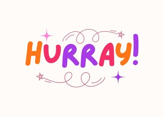 Hurray happy banner design colorfull