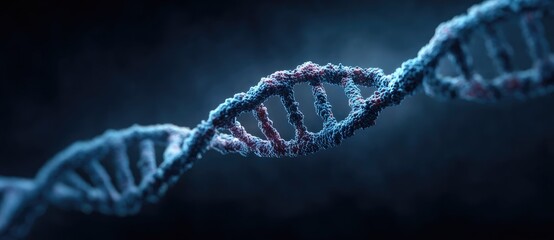 Abstract DNA Model on Bright Blue Background