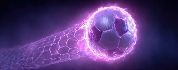 Naklejka premium Scoring Goal Scene with Stylish Purple Gradient
