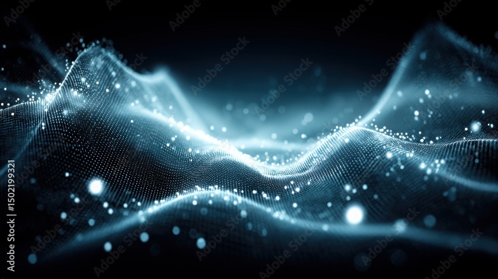 Poster wave of light representing technical analysis advantage in trading with chart patterns and market in