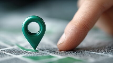 Finger lightly touching a bright green marker to indicate interaction and last contact with the writing tool