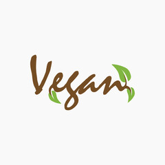 abstract vegan typography writing logo