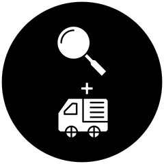ambulance search icon design