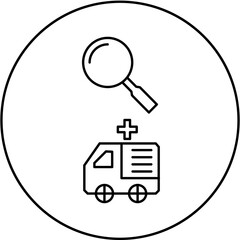 ambulance search icon design
