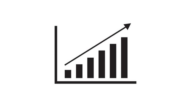 Abstract business graph on white background 4k motion animated