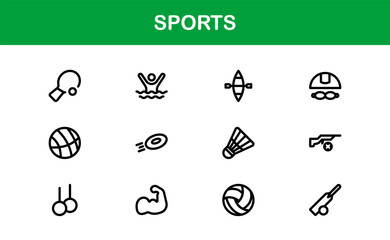 Sports Icons Collection. Minimal Line Art for Athletes and Enthusiasts.