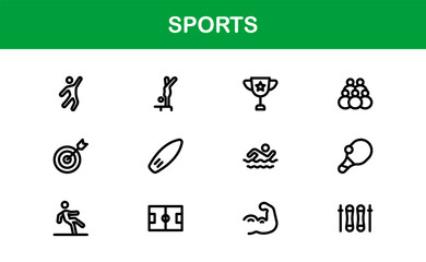 Sports Icons Collection. Minimal Line Art for Athletes and Enthusiasts.