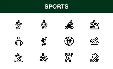 Sports Icons Collection. Minimal Line Art for Athletes and Enthusiasts.