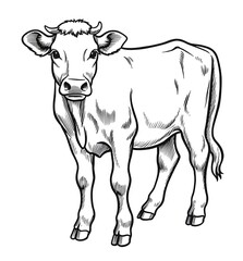 Fototapeta premium A cow, coloring page.