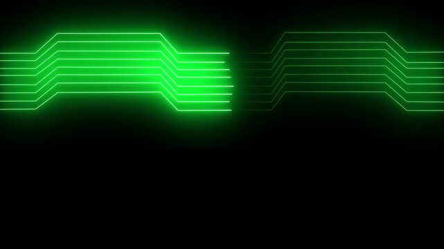 abstract glowing neon futuristic circuit line animation on black background. abstract blue technology background with neon lines seamless looping animation. 4k video.