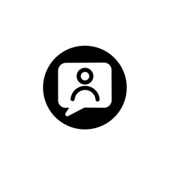 Vector sharing contact, speech bubble with people icon. contact icon in flat style. Perfect for app and web interfaces, infographics, presentations, marketing, etc.