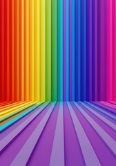 Vibrant Rainbow Stripes Background, Colorful Abstract Texture -  Rainbow Color Palette, Vertical Stripes Design