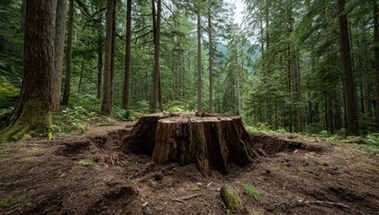 Forest tree stump nature wood environment