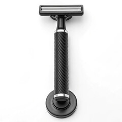 Silicone suction-cup razor holder on white background
