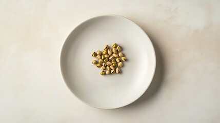 Pistachios on a White Plate