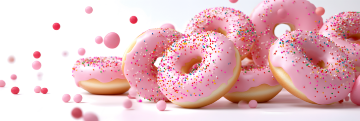 pink donut, with transparent background, PNG file