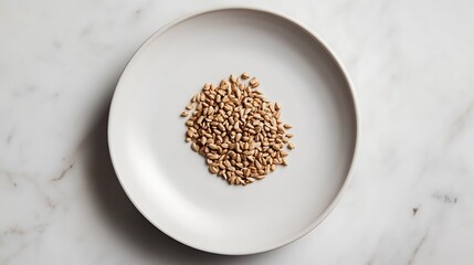 Heap of Wheat Grains on a White Plate