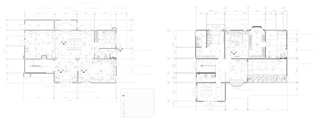 Ceiling and lighting drawings, 1st and 2nd floor plans, architect explains.