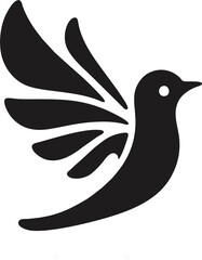 Bold Freedom Bird - Strong Wing Silhouette  Minimalist Design for Travel Brand and Nature Logo