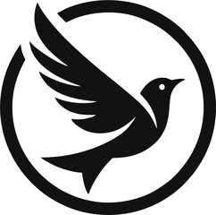 Free Bird Silhouette Logo – Freedom Symbol with Wings Spread, Ideal for Travel Agency, Clothing Brand, or Personal Growth Theme

