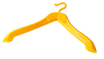 Yellow clothes hanger studio shot