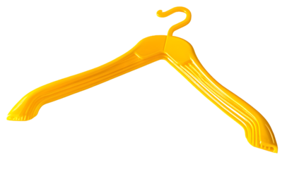 Yellow clothes hanger studio shot