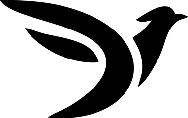 Minimal Free Bird Logo - Clean Flying Vector - Peace & Independence