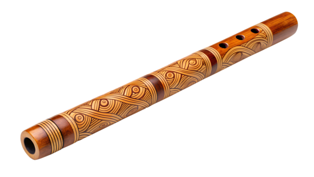 Authentic Aboriginal Flute. PNG.