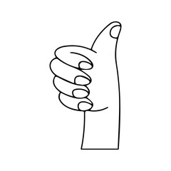 Thumbs Up Icon. Hand With Thumbs Up Gesture Illustration. Ok And Agree Sign. Support And Like Symbol.