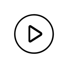 Play button simple vector icon in white