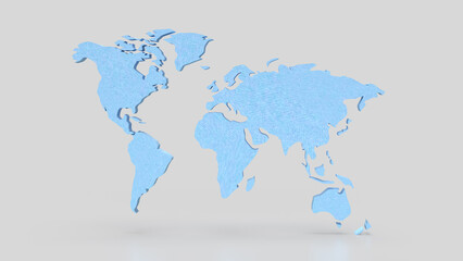 Naklejka premium The Blue world map for travel or Business concept 3d Rendering..