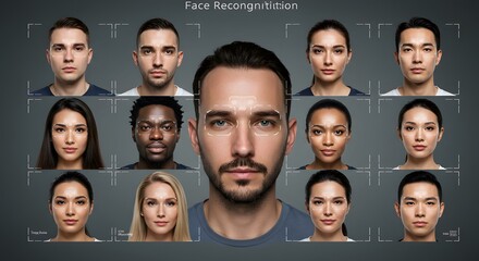 Diverse Faces Biometric Facial Recognition Technology Security System