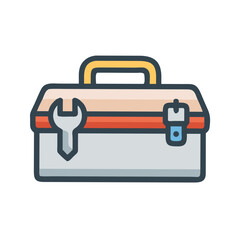 toolbox icon vector .white background