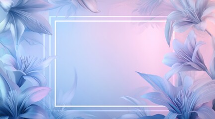 Pastel lilies frame, soft colors