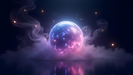 Stunning 3D Render of a Glowing Orb in Mystical Smoke