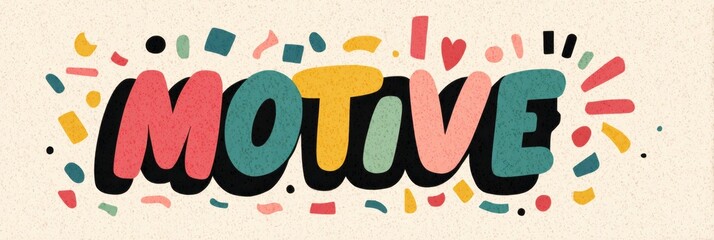 Motivational Typography Sticker Set Featuring Colorful Designs on a Soft Textured Background