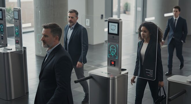 Modern Office Facial Recognition Security System
