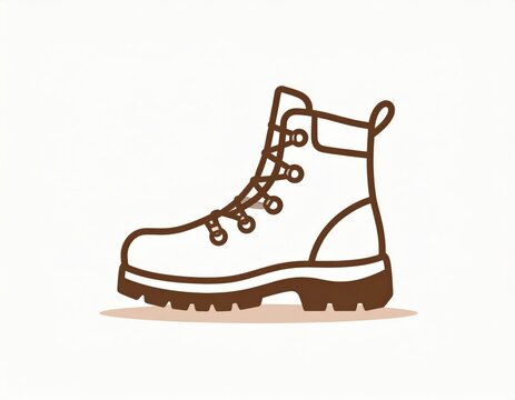 brown hiking boot outline on white clip art preview