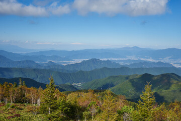 長野県　ビーナスライン　美ヶ原高原からの景色
