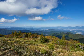 長野県　ビーナスライン　美ヶ原高原からの景色
