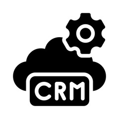 CRM software glyph icon