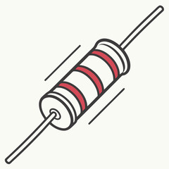 Resistor icon vector .white background