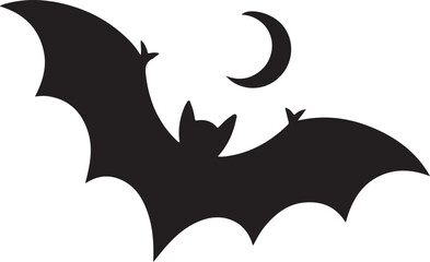Halloween bat line art silhouette vector illustration