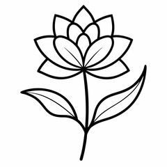 vector black silhouette of a flower